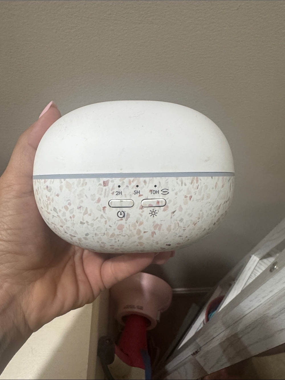 White Terrazzo Essential Oil Diffuser - Compact Home Accent
